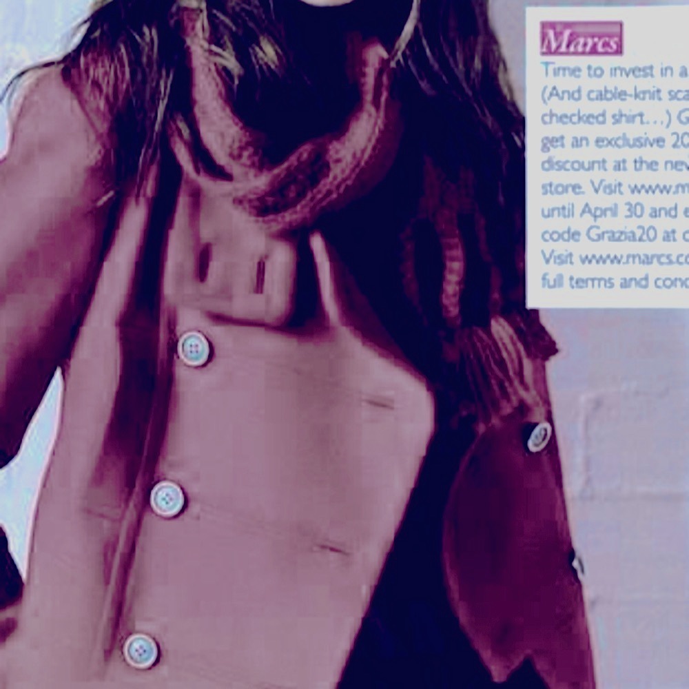 MARCS Wool Purple Double Breasted Winter Cropped Coat Jacket - Picture 2 of 9